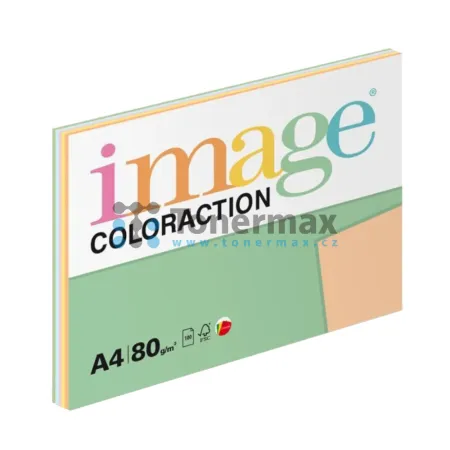 Barevný papír Antalis Image Coloraction A4, pastelový mix, 80 g/m2, 100 listů