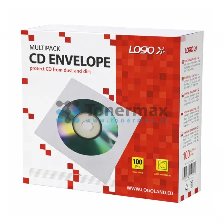 Box na 1 ks CD, papír, obálka na CD, s okénkem, LOGO, 100-pack