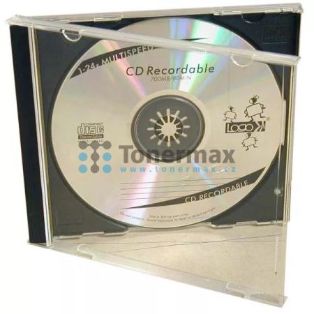 Box na 1 ks CD, průhledný, černý tray, LOGO, 2-pack