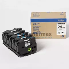 Brother HGe-251 V5, 24 mm, laminovaná bílá páska / černý tisk, 5 ks Brother HGe-251 V5, 24 mm, laminovaná bílá páska / černý tisk, 5 ks