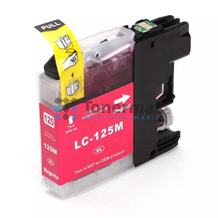 Brother LC125XL-M (LC125XL), kompatibilní cartridge pro tiskárny Brother DCP-J4110DW, MFC-J4410DW, MFC-J4510DW, MFC-J4610DW, MFC-J4710DW, MFC-J6520DW, MFC-J6720DW, MFC-J6920DW