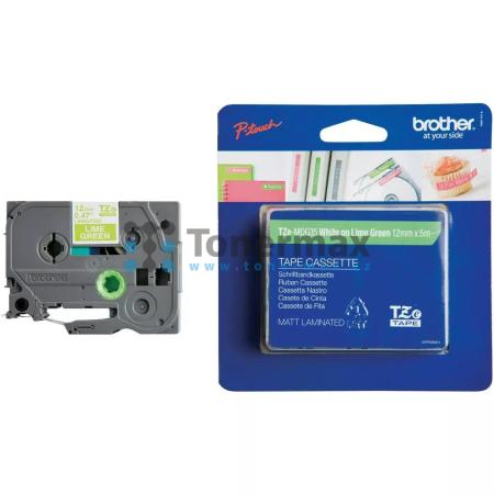 Brother TZe-MQG35, 12 mm, laminovaná matná limetkově zelená páska / bílý tisk originální pro tiskárny Brother P-touch 18R, PT-18R, P-touch 300, PT-300, P-touch 550, PT-550, P-touch 900, PT-900, P-touch 1000, PT-1000, P-touch 1010, PT-1010, P-touch 1080, P