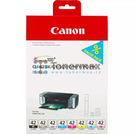 Canon CLI-42 BK/GY/LGY/C/M/Y/PC/PM, 6384B010, multipack, originální cartridge pro tiskárny Canon PIXMA PRO-100, PIXMA PRO-100S