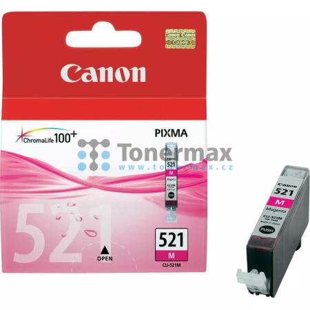 Canon CLI-521M, 2935B001, originální cartridge pro tiskárny Canon PIXMA MP540, PIXMA MP540x, PIXMA MP550, PIXMA MP560, PIXMA MP620, PIXMA MP620B, PIXMA MP630, PIXMA MP640, PIXMA MP980, PIXMA MP990, PIXMA MX860, PIXMA MX870, PIXMA iP3600, PIXMA iP4600, PIX