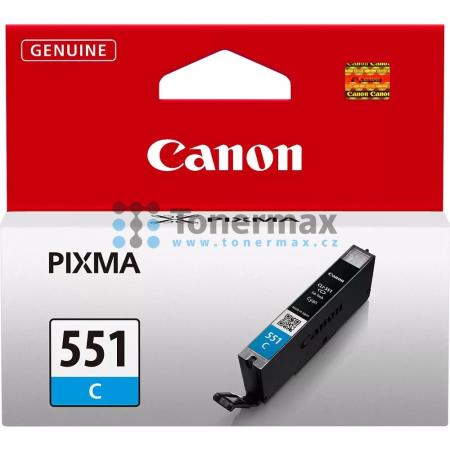 Canon CLI-551 C, CLI-551C, 6509B001, originální cartridge pro tiskárny Canon PIXMA MG5450, PIXMA MG5550, PIXMA MG5650, PIXMA MG5655, PIXMA MG6350, PIXMA MG6450, PIXMA MG6650, PIXMA MG7150, PIXMA MG7550, PIXMA MX725, PIXMA MX925, PIXMA iP7250, PIXMA iP8750