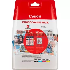 Canon CLI-581XL Bk/C/M/Y + 50 x Photo Paper PP-201, 2052C004 Canon CLI-581XL Bk/C/M/Y + 50 x Photo Paper PP-201, 2052C004