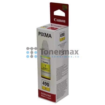 Canon GI-490Y, GI-490 Y, 0666C001, originální inkoustová lahvička pro tiskárny Canon PIXMA G1400, PIXMA G1410, PIXMA G1411, PIXMA G1416, PIXMA G2400, PIXMA G2410, PIXMA G2411, PIXMA G2415, PIXMA G3400, PIXMA G3410, PIXMA G3411, PIXMA G3415, PIXMA G4400, P