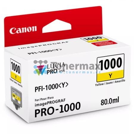 Canon PFI-1000Y, PFI-1000 Y, 0549C001, originální cartridge pro tiskárny Canon imagePROGRAF PRO-1000