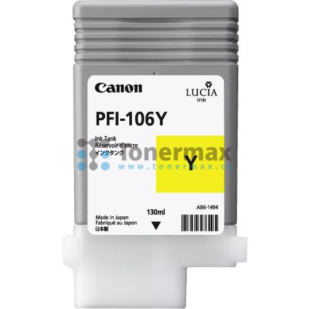 Canon PFI-106Y, 6624B001, originální cartridge pro tiskárny Canon iPF6300, iPF6300S, iPF6350, iPF6400, imagePROGRAF iPF6400, iPF6400S, imagePROGRAF iPF6400S, iPF6400SE, imagePROGRAF iPF6400SE, iPF6450