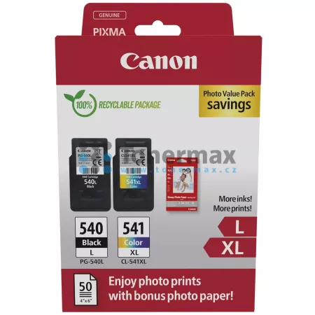Cartridge Canon PG-540L + CL-541XL + 50 x Photo Paper GP-501, 5224B005, 5224B007, 5224B012, 5224B013