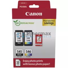 Canon PG-545 + CL-546 + 50 x Photo Paper 10x15 cm,  8287B008, 8287B009