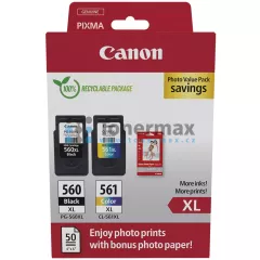 Canon PG-560XL + CL-561XL + 50 x Photo Paper 10x15 cm, 3712C004, 3712C008