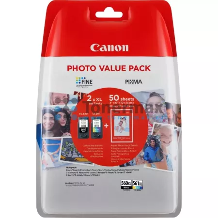 Cartridge Canon PG-560XL + CL-561XL + 50 x Photo Paper GP-501, 3712C004