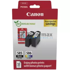 Canon PG-585 + CL-586 + 50 x Photo Paper 10x15 cm, 6205C004