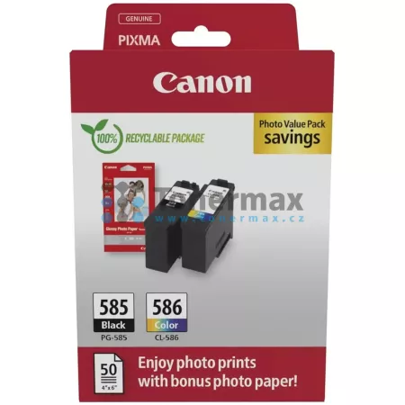 Cartridge Canon PG-585 + CL-586 + 50 x Photo Paper 10x15 cm, 6205C004