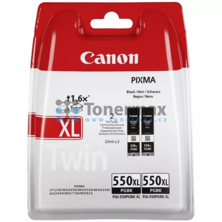 Canon PGI-550XL PGBk, 6431B005, Twin-Pack, originální cartridge pro tiskárny Canon PIXMA MG5450, PIXMA MG5550, PIXMA MG5650, PIXMA MG5655, PIXMA MG6350, PIXMA MG6450, PIXMA MG6650, PIXMA MG7150, PIXMA MG7550, PIXMA MX725, PIXMA MX925, PIXMA iP7250, PIXMA