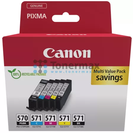 Cartridge Canon PGI-570 PGBk, CLI-571 C/M/Y/Bk, 0372C004, 0372C006, Multipack