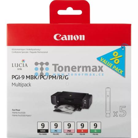 Canon PGI-9 MBK/PC/PM/R/G, 1033B013, Multi Pack, originální cartridge pro tiskárny Canon PIXMA Pro9500, PIXMA Pro9500 Mark II
