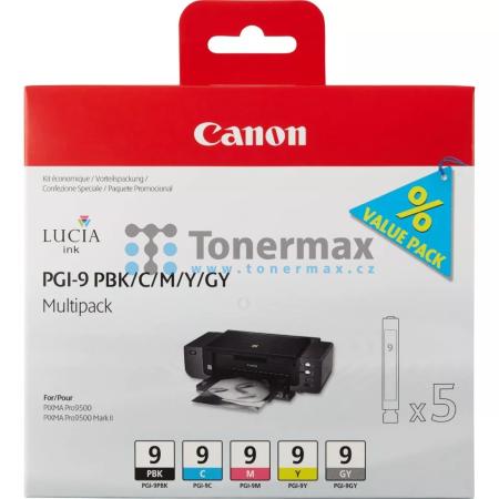 Canon PGI-9 PBk/C/M/Y/GY, 1034B013, Multi Pack, originální cartridge pro tiskárny Canon PIXMA Pro9500, PIXMA Pro9500 Mark II