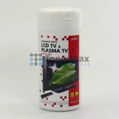 Čistící trhací ubrousky na LCD, plazma TV, dóza, 100ks, Logo