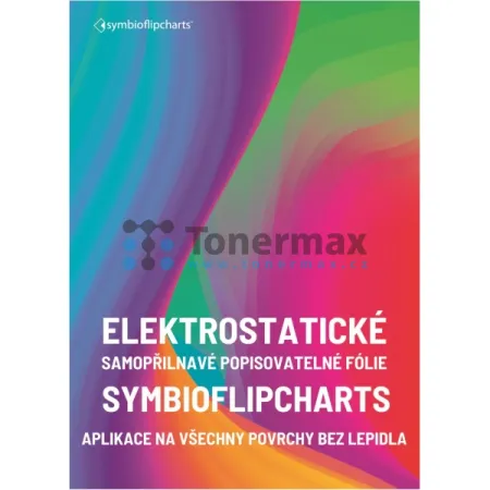 Elektrostatické flipchart fólie Symbioflipcharts, 50x70 cm, růžové (25 listů)