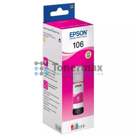 Epson 106, C13T00R340, ink bottle, originální inkoustová lahvička pro tiskárny Epson ET-7700, EcoTank ET-7700, ET-7750, EcoTank ET-7750, L7160, EcoTank L7160, L7180, EcoTank L7180, L7188, EcoTank L7188