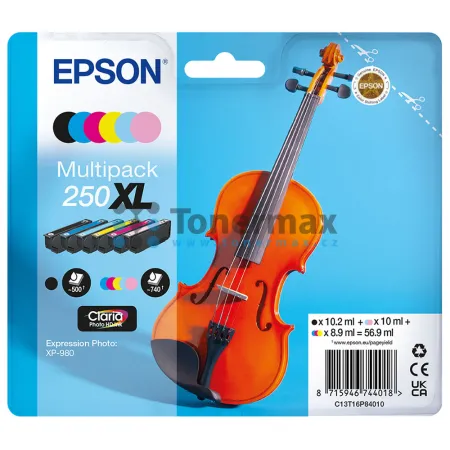 Cartridge Epson 250XL, C13T16P84010, multipack