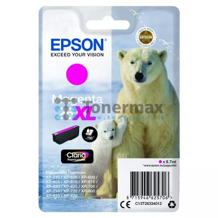 Epson 26XL, C13T26334012, originální cartridge pro tiskárny Epson XP-510, Expression Premium XP-510, XP-520, Expression Premium XP-520, XP-600, Expression Premium XP-600, XP-605, Expression Premium XP-605, XP-610, Expression Premium XP-610, XP-615, Expres