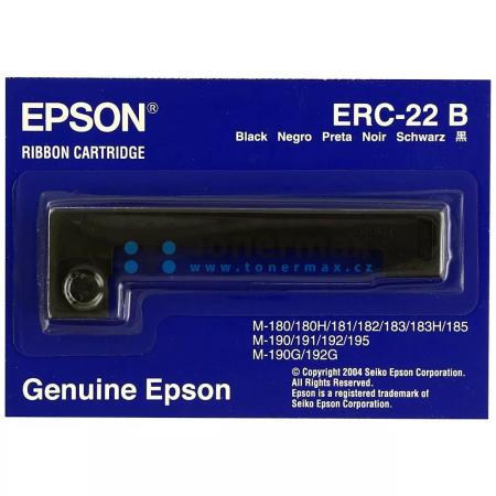 Epson ERC-22 B, ERC-22B, C43S015358 barvící páska originální pro tiskárny Epson M-180, M-180H, M-181, M-182, M-183, M-183H, M-185, M-190, M-190G, M-191, M-192, M-192G, M-195