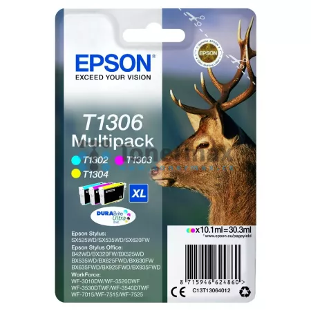 Cartridge Epson T1306, C13T13064012, multipack 3-barevná