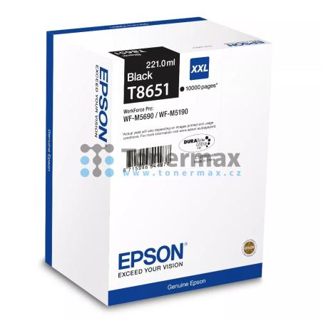 Epson T8651, C13T865140 (XXL), originální cartridge pro tiskárny Epson WorkForce Pro WF-M5190, WorkForce Pro WF-M5190DW, WorkForce Pro WF-M5690, WorkForce Pro WF-M5690DWF