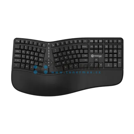 Ergonomická klávesnice Powerton Ergo Lana WPK500E, drátová, USB, CZ/SK, černá