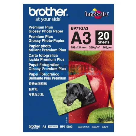 Fotopapír Brother Glossy Photo Paper BP71GA3, A3, lesklý, 260 g/m2, 20 ks