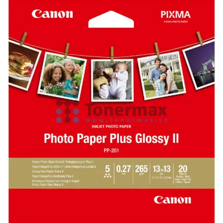 Fotopapír Canon Photo Paper Plus Glossy II PP-201, 13x13 cm, lesklý, 265 g/m2, 20 ks