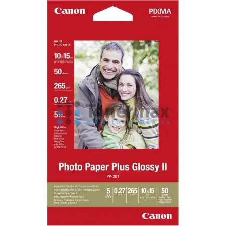 Fotopapír Canon Photo Paper Plus Glossy PP-201, 10x15 cm, lesklý, 265 g/m2, 50 ks