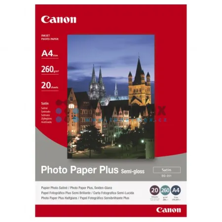 Fotopapír Canon Photo Paper Plus Semi-Glossy SG‑201 A4, pololesklý, 260 g/m2, 20 ks