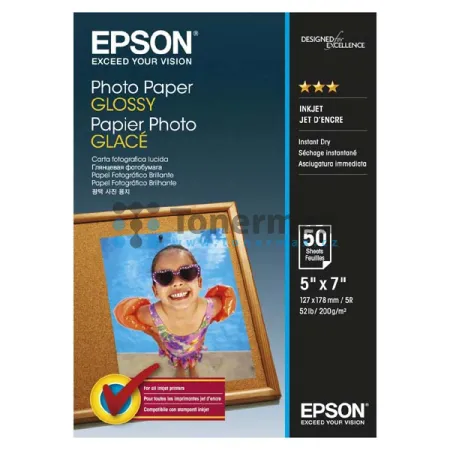 Fotopapír Epson Glossy Photo Paper C13S042545, 13x18 cm, lesklý, 200 g/m2, 50 ks