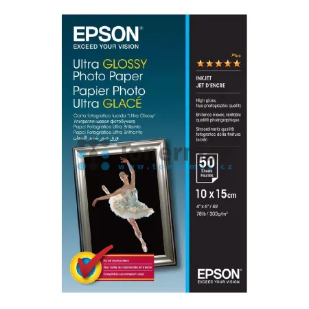 Fotopapír Epson Ultra Glossy Photo Paper C13S041943, 10x15 cm, lesklý, 300 g/m2, 50 ks