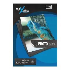 Fotopapír MaxOffice, A3, lesklý, 180 g/m2, 20 ks