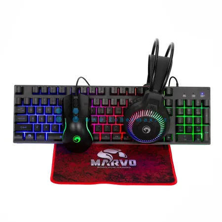 Herní set 4v1 Marvo LOOT 40, klávesnice (CZ/SK) + myš + sluchátka + podložka