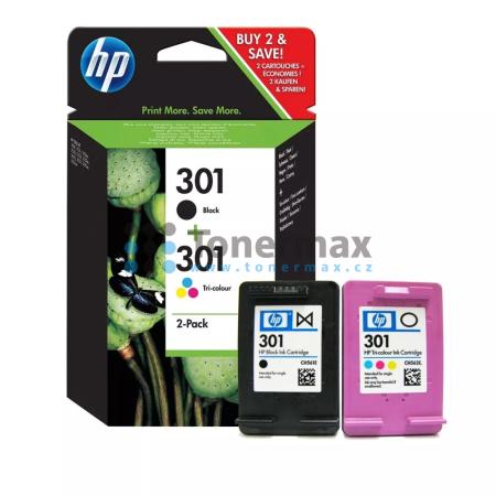 HP 301 + HP 301, HP N9J72AE, 2-Pack, originální cartridge pro tiskárny HP Deskjet 1000, Deskjet 1010, Deskjet 1050, Deskjet 1050A, Deskjet 1055, Deskjet 1510, Deskjet 1512, Deskjet 1514, Deskjet 2000, Deskjet 2050, Deskjet 2050A, Deskjet 2054A, Deskjet 25