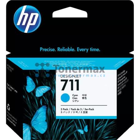 HP 711, HP CZ134A, 3ks, originální cartridge pro tiskárny HP DesignJet T125, DesignJet T130, DesignJet T525, DesignJet T530, Designjet T120, Designjet T520