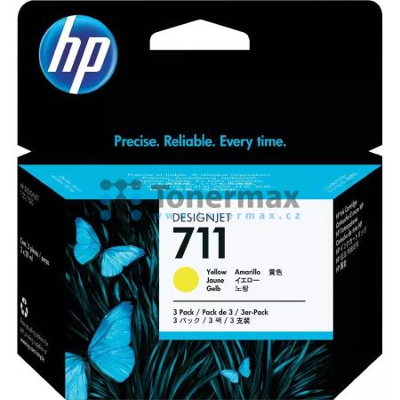 HP 711, HP CZ136A, 3ks, originální cartridge pro tiskárny HP DesignJet T125, DesignJet T130, DesignJet T525, DesignJet T530, Designjet T120, Designjet T520
