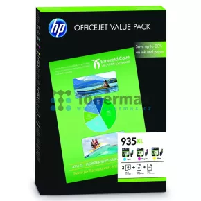 HP 935XL, HP F6U78AE, Value Pack + 75 listů A4