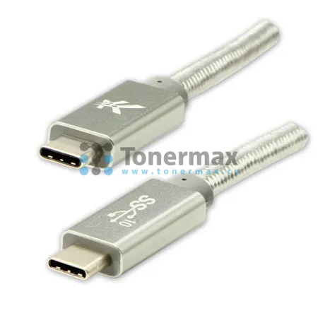 Kabel Logo USB-C na USB-C 3.2 Gen 2, 10 Gb/s, 100 W, 1 m, stříbrný