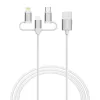 Kabel Verbatim Essentials 3v1 USB-A na USB-C / Lightning / Micro USB-B, 18 W, 1 m, bílý Kabel Verbatim Essentials 3v1 USB-A na USB-C / Lightning / Micro USB-B, 18 W, 1 m, bílý