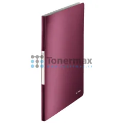 Katalogová kniha Leitz Style A4, 20 kapes, granátově červená