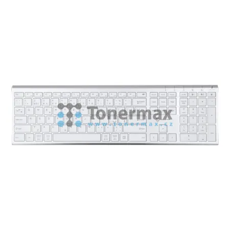 Klávesnice Powerton Life UltraSlim WPKBUS-S, bezdrátová, Bluetooth, CZ/SK, stříbrná