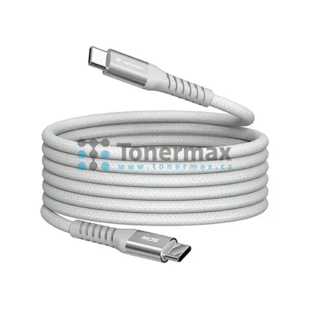 Magnetický kabel Verbatim 31850 USB-C na USB-C, 60 W, 1,2 m, bílý