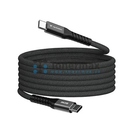 Magnetický kabel Verbatim 31859 USB-C na USB-C, 60 W, 1,2 m, černý